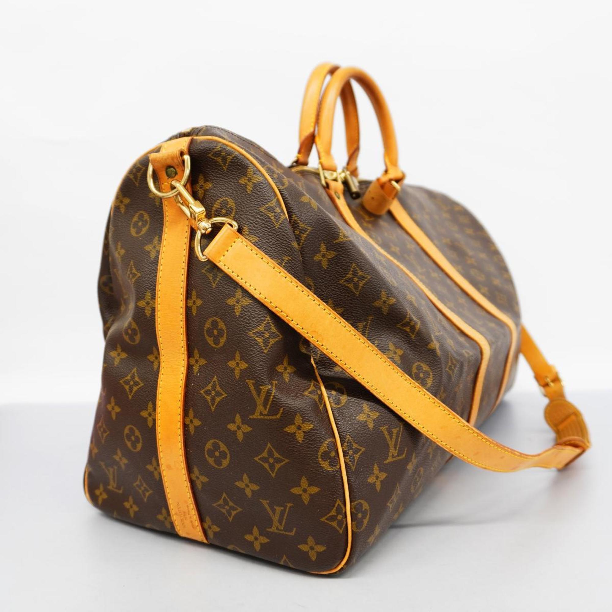 Louis Vuitton Boston Bag Monogram Keepall Bandouliere 55 M41414 Brown Men's Women's