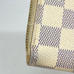 Louis Vuitton Long Wallet Damier Azur Zippy N60019 White Men's Women's