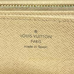 Louis Vuitton Long Wallet Damier Azur Zippy N60019 White Men's Women's