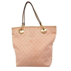 Gucci Tote Bag GG Canvas 120836 Pink White Women's