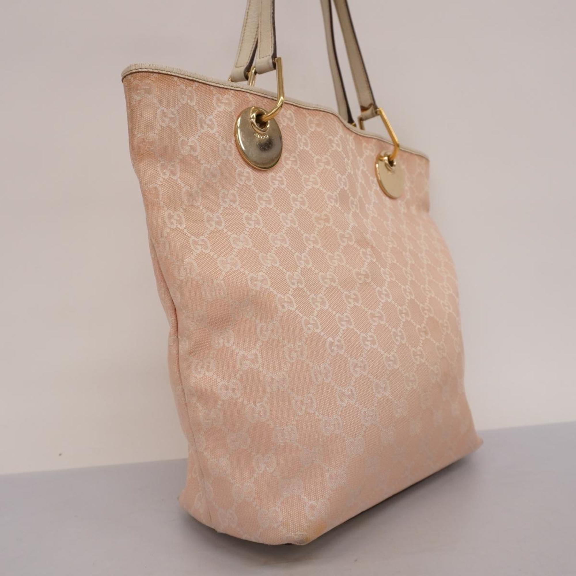 Gucci Tote Bag GG Canvas 120836 Pink White Women's