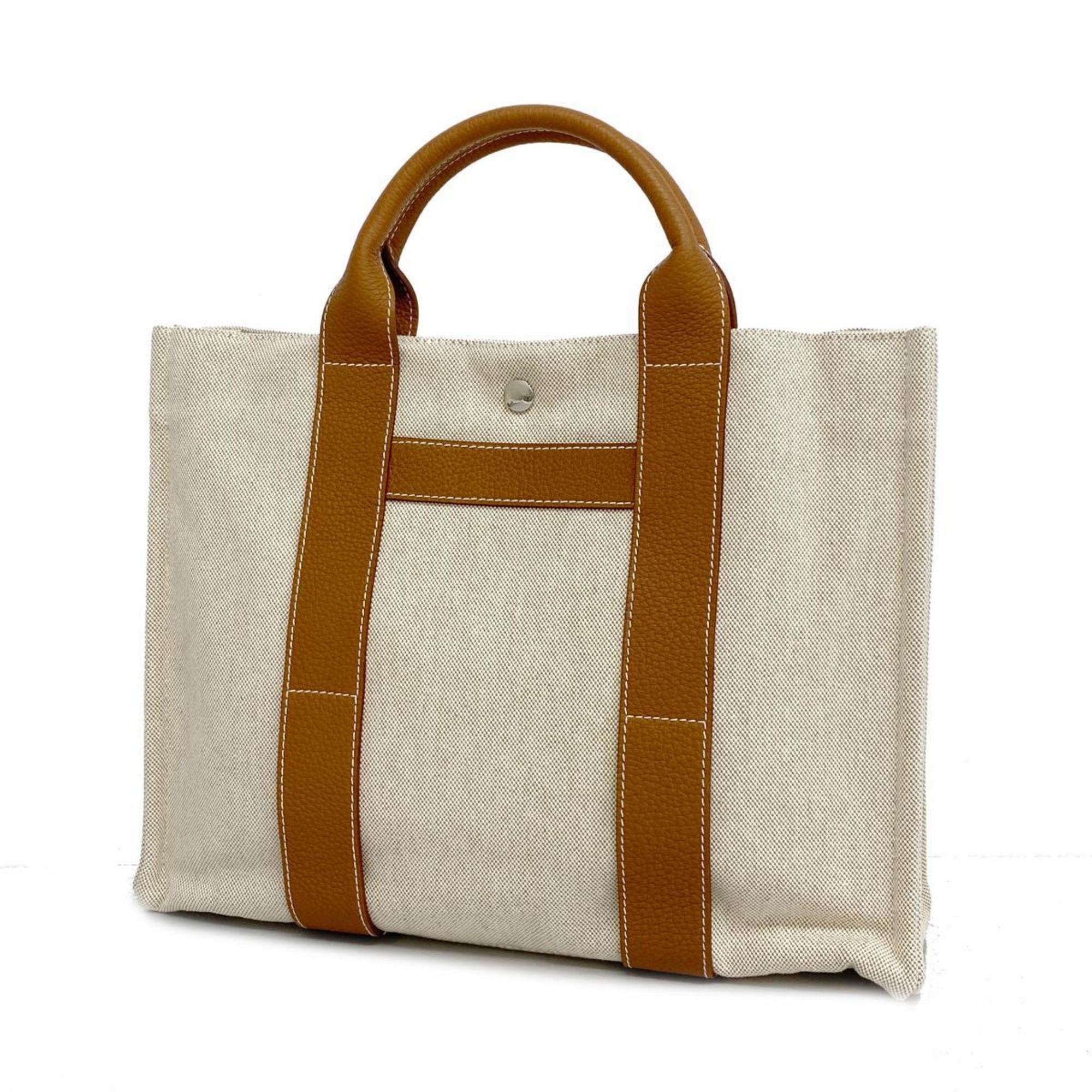 Hermes Tote Bag Sac Arne MM Toile H Gold Women's