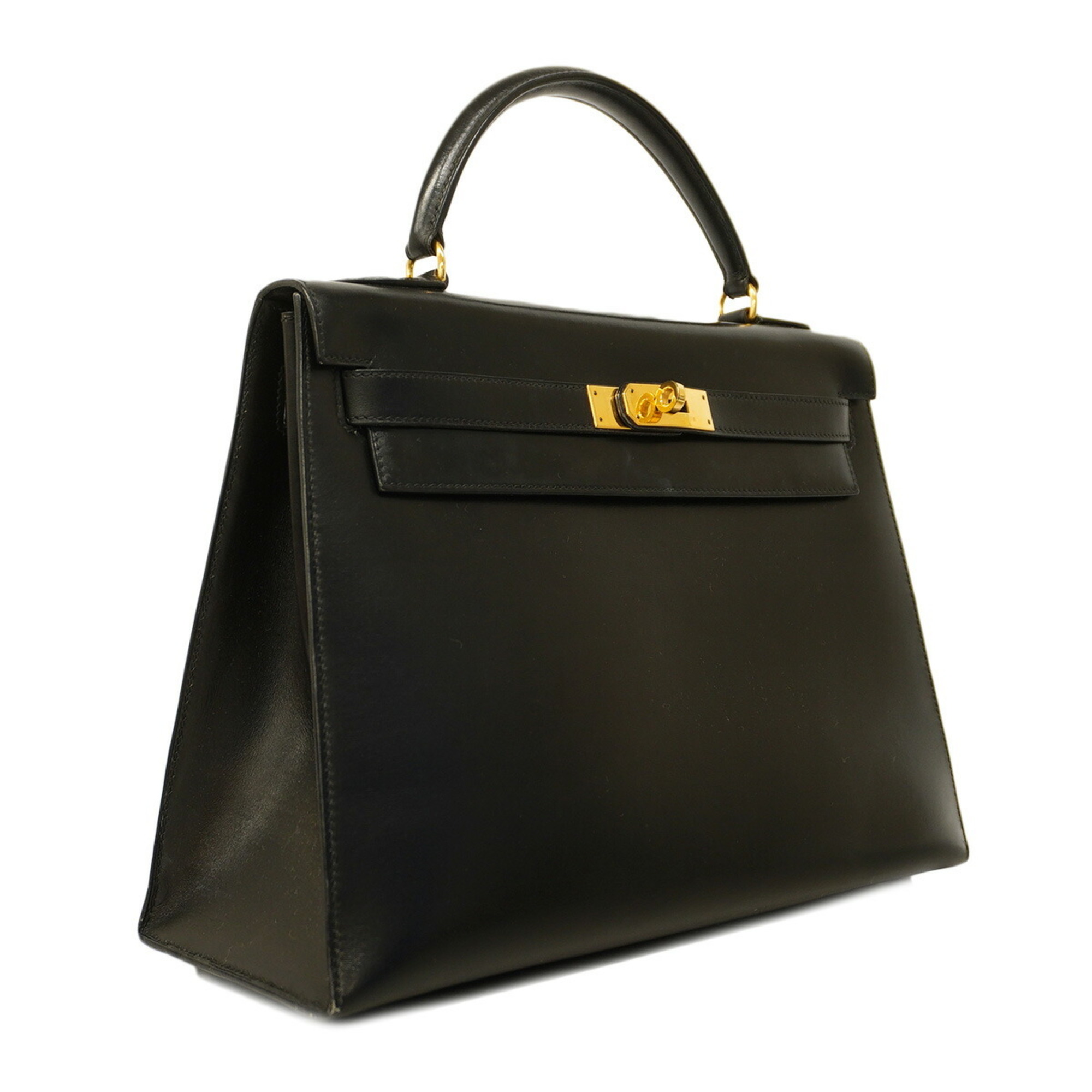 Hermes handbag Kelly 32 〇V stamp box calf black ladies