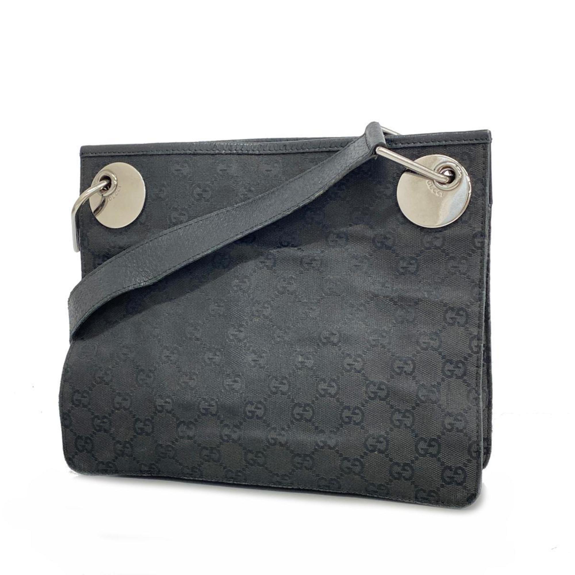 Gucci Shoulder Bag GG Canvas 120841 Black Women's