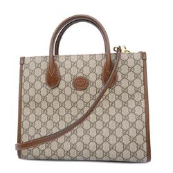 Gucci handbag GG Supreme 659983 leather brown ladies