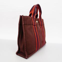 Hermes Tote Bag Foult PM Canvas Bordeaux Women's