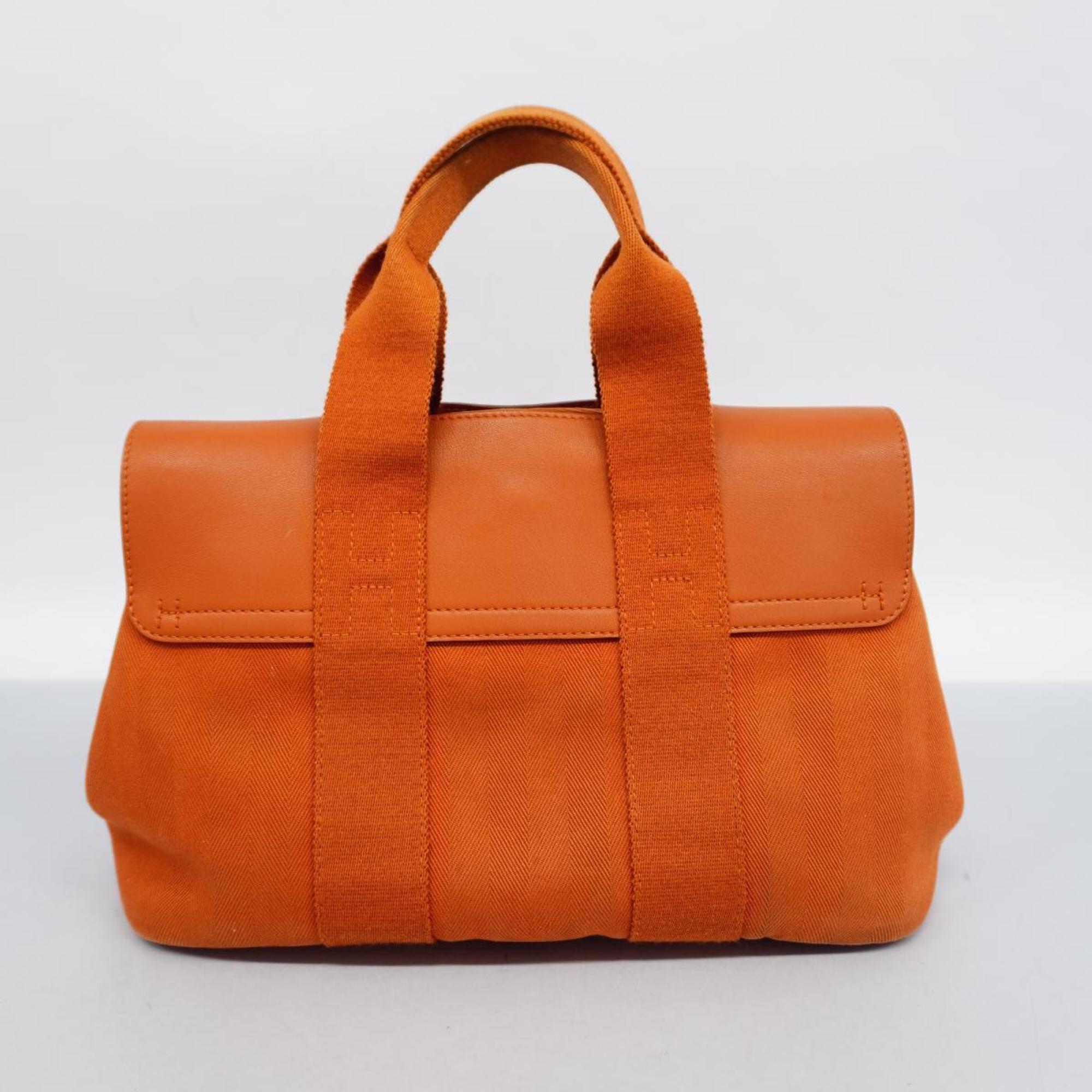 Hermes handbag Valparaiso PM Toile Chevron Orange Women's