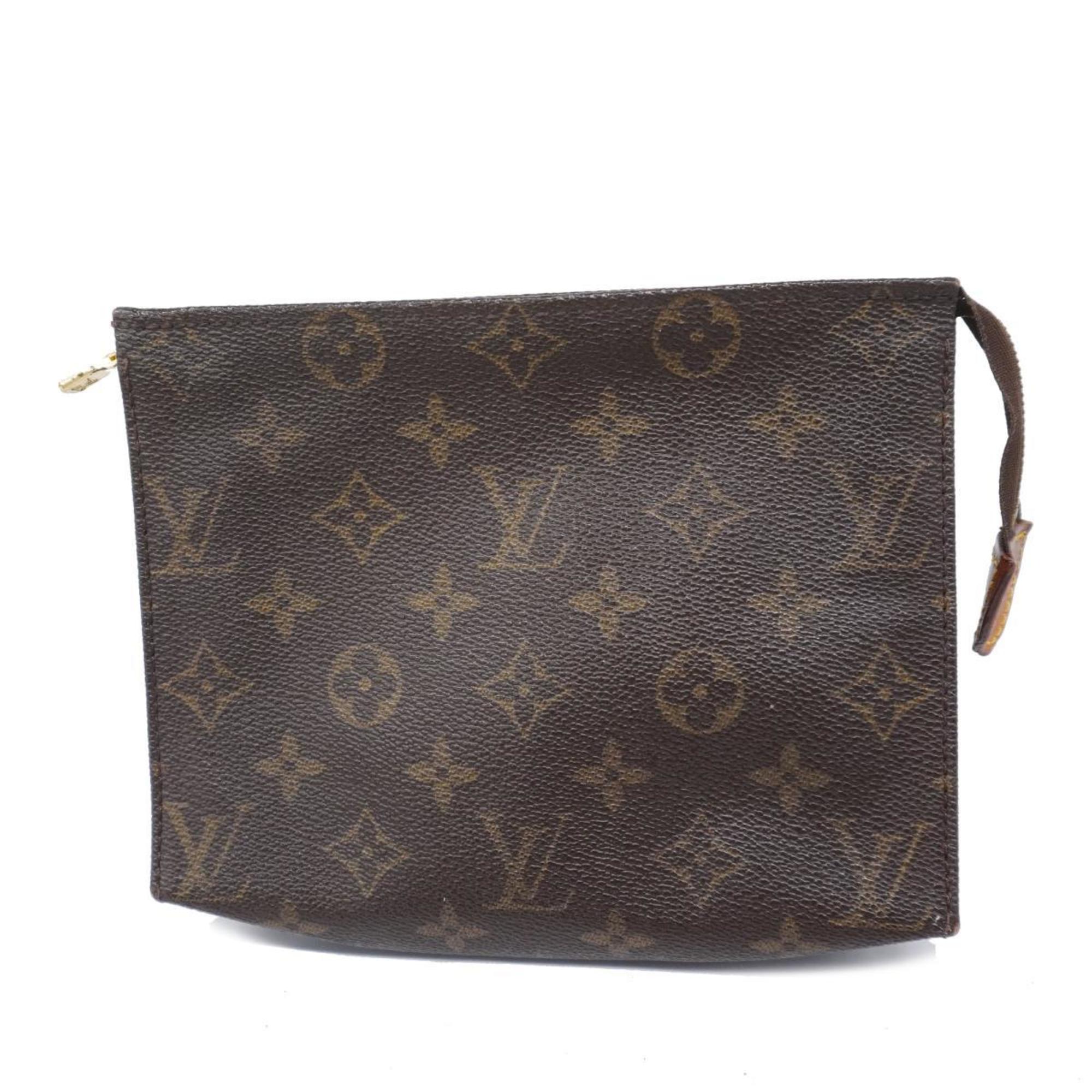 Louis Vuitton Pouch Monogram Pochette Toilette 19 M47544 Brown Women's