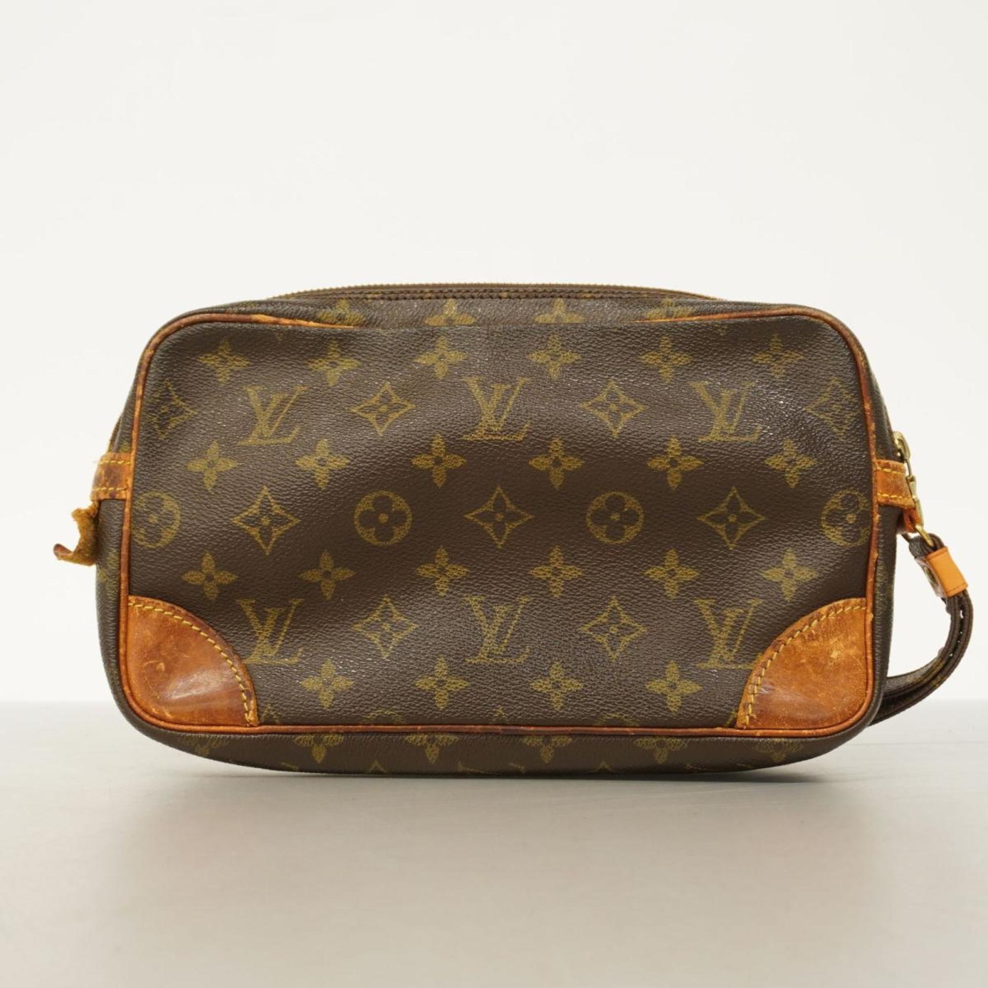 Louis Vuitton Clutch Bag Monogram Marly Dragonne GM M51825 Brown Men's Women's