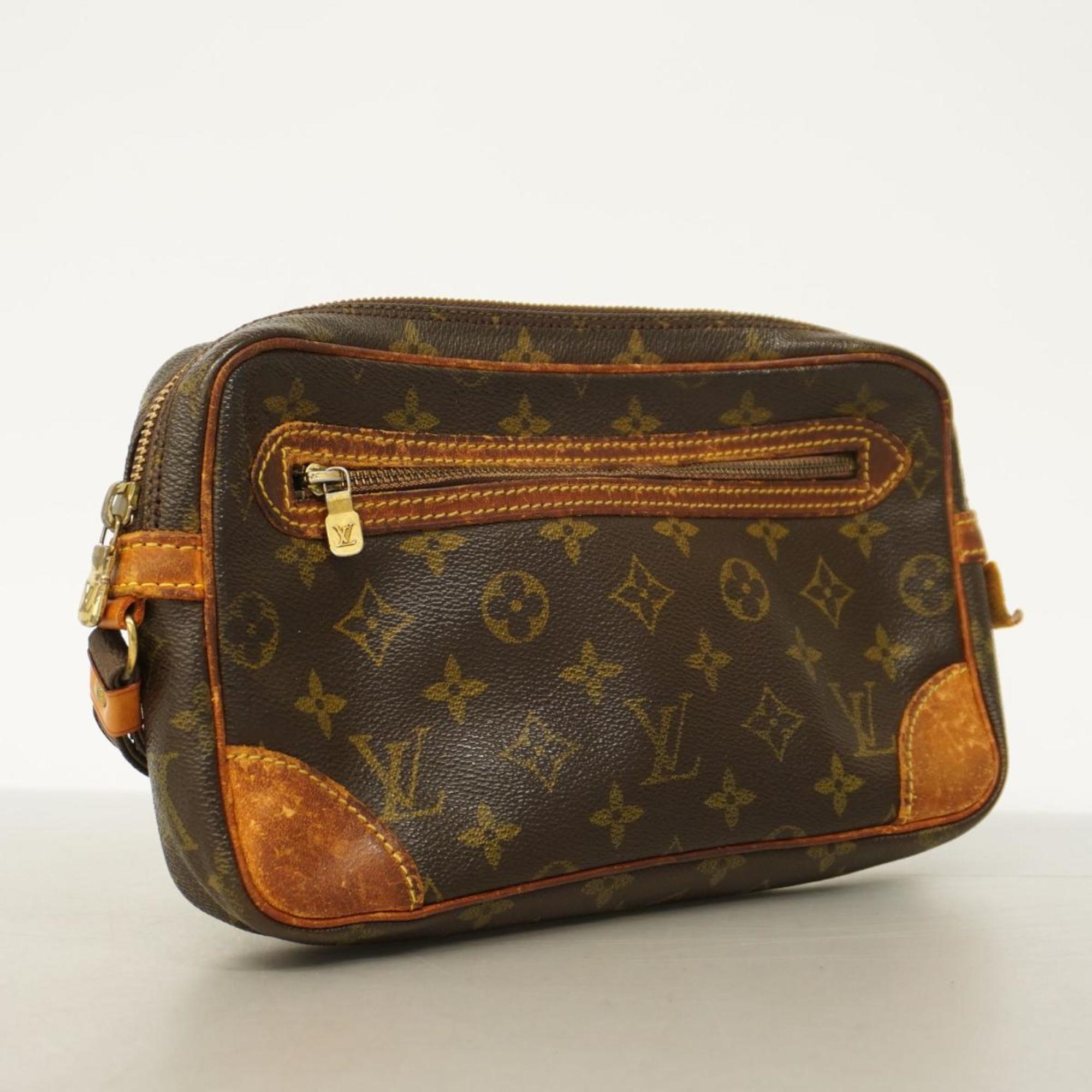 Louis Vuitton Clutch Bag Monogram Marly Dragonne GM M51825 Brown Men's Women's