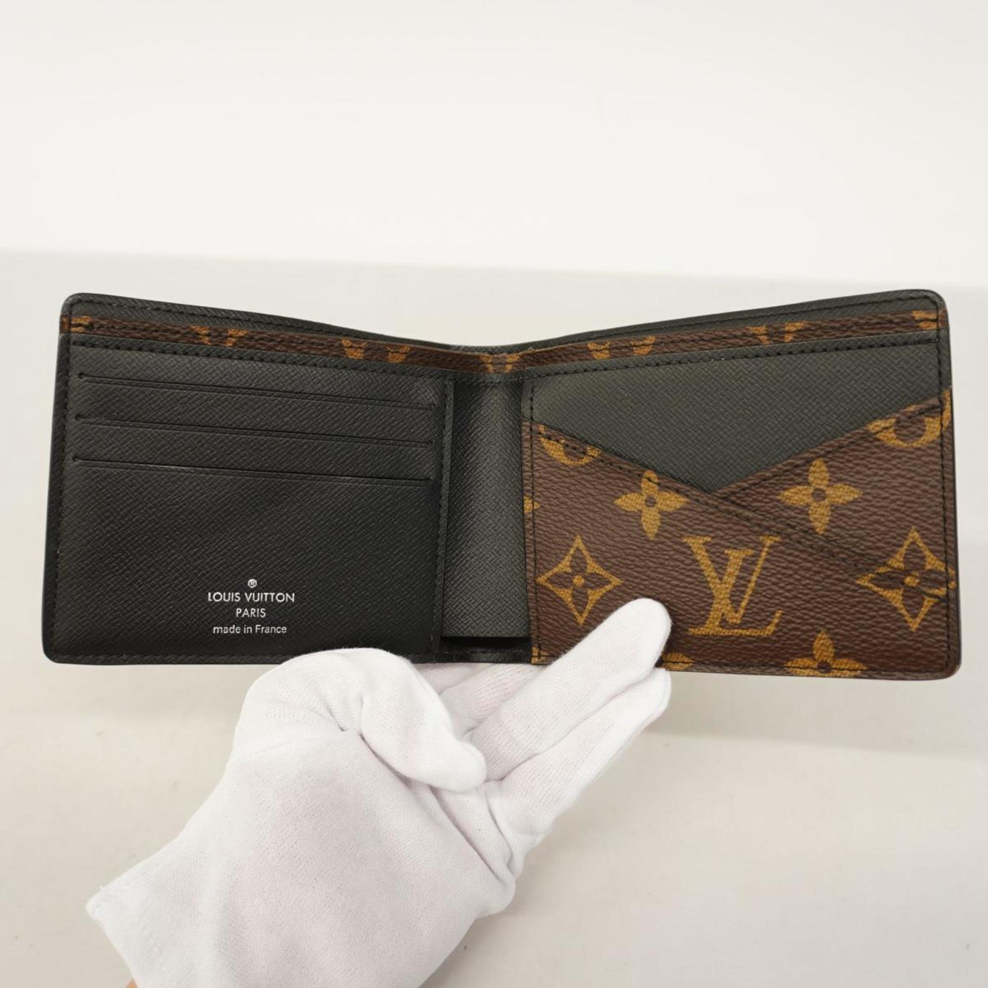 Louis Vuitton Wallet Monogram Macassar Portefeuille Multiple M69408 Brown Men's