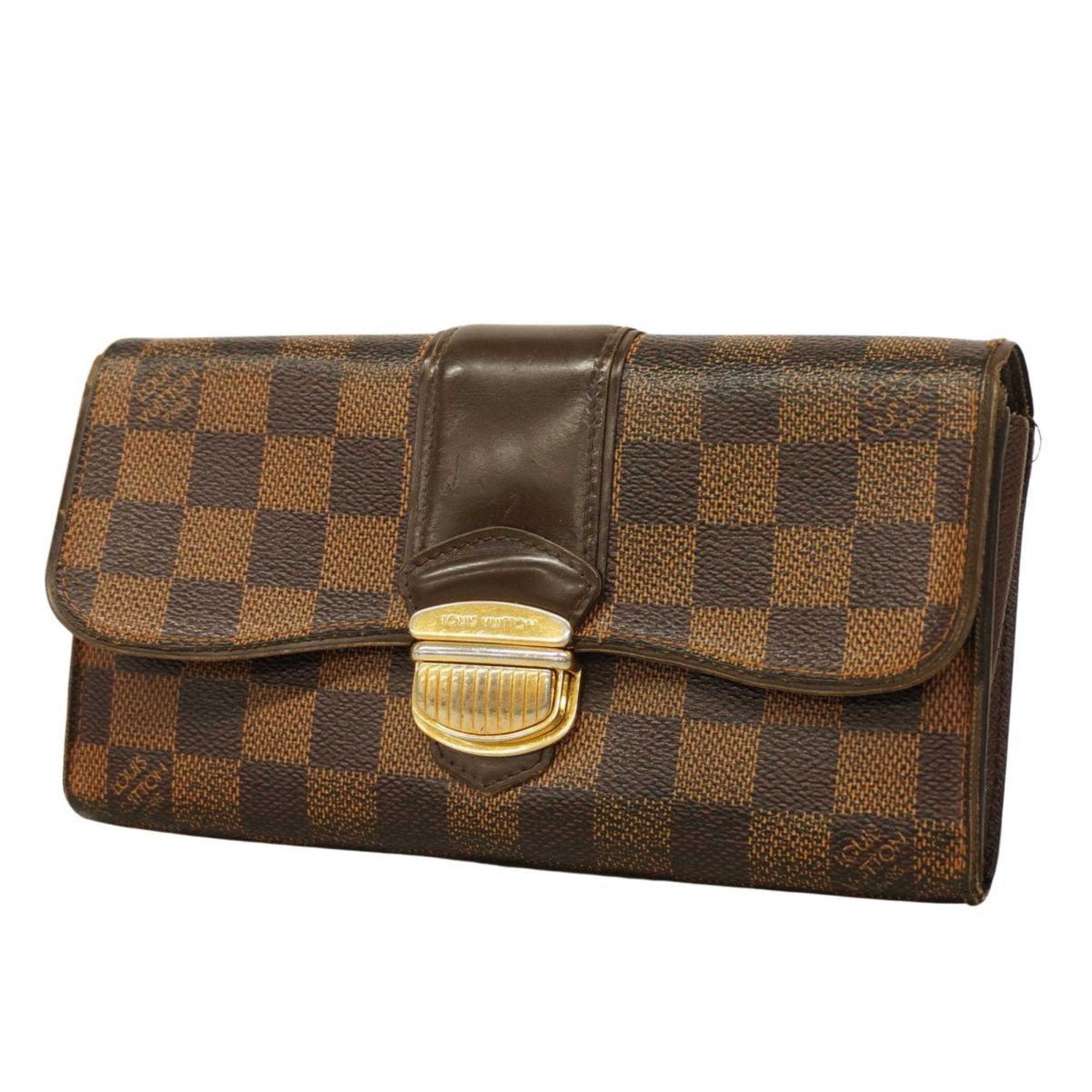 Louis Vuitton Long Wallet Damier Portefeuille Sistina N61747 Ebene Ladies