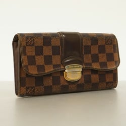 Louis Vuitton Long Wallet Damier Portefeuille Sistina N61747 Ebene Ladies