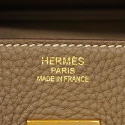 Hermes handbag Birkin 35 C stamp Taurillon Clemence Etoupe for women