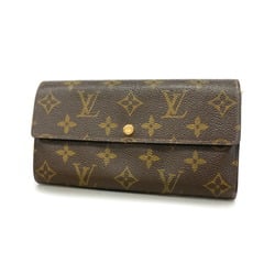 Louis Vuitton Long Wallet Monogram Pochette Porto Monnaie Credit M61726 Brown Ladies