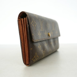 Louis Vuitton Long Wallet Monogram Pochette Porto Monnaie Credit M61726 Brown Ladies