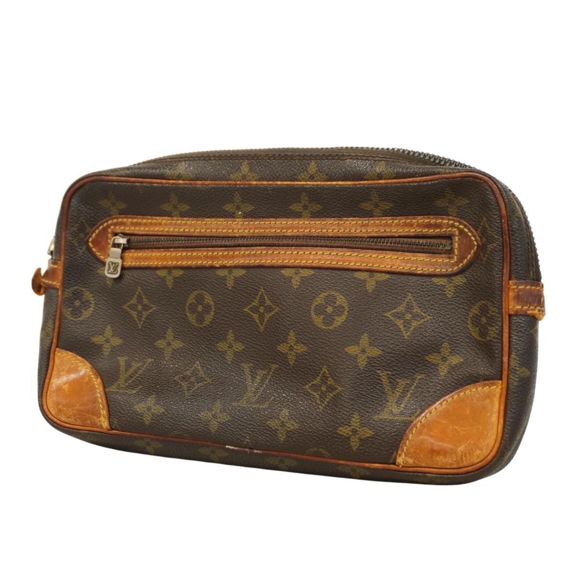 Louis Vuitton Clutch Bag Monogram Marly Dragonne GM M51825 Brown Men's Women's