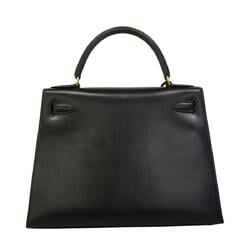 Hermes handbag Kelly 28 〇W engraved box calf black ladies