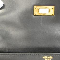 Hermes handbag Kelly 28 〇W engraved box calf black ladies