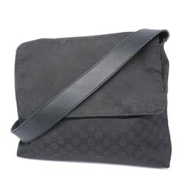 Gucci Shoulder Bag GG Nylon 272351 Black Champagne Women's