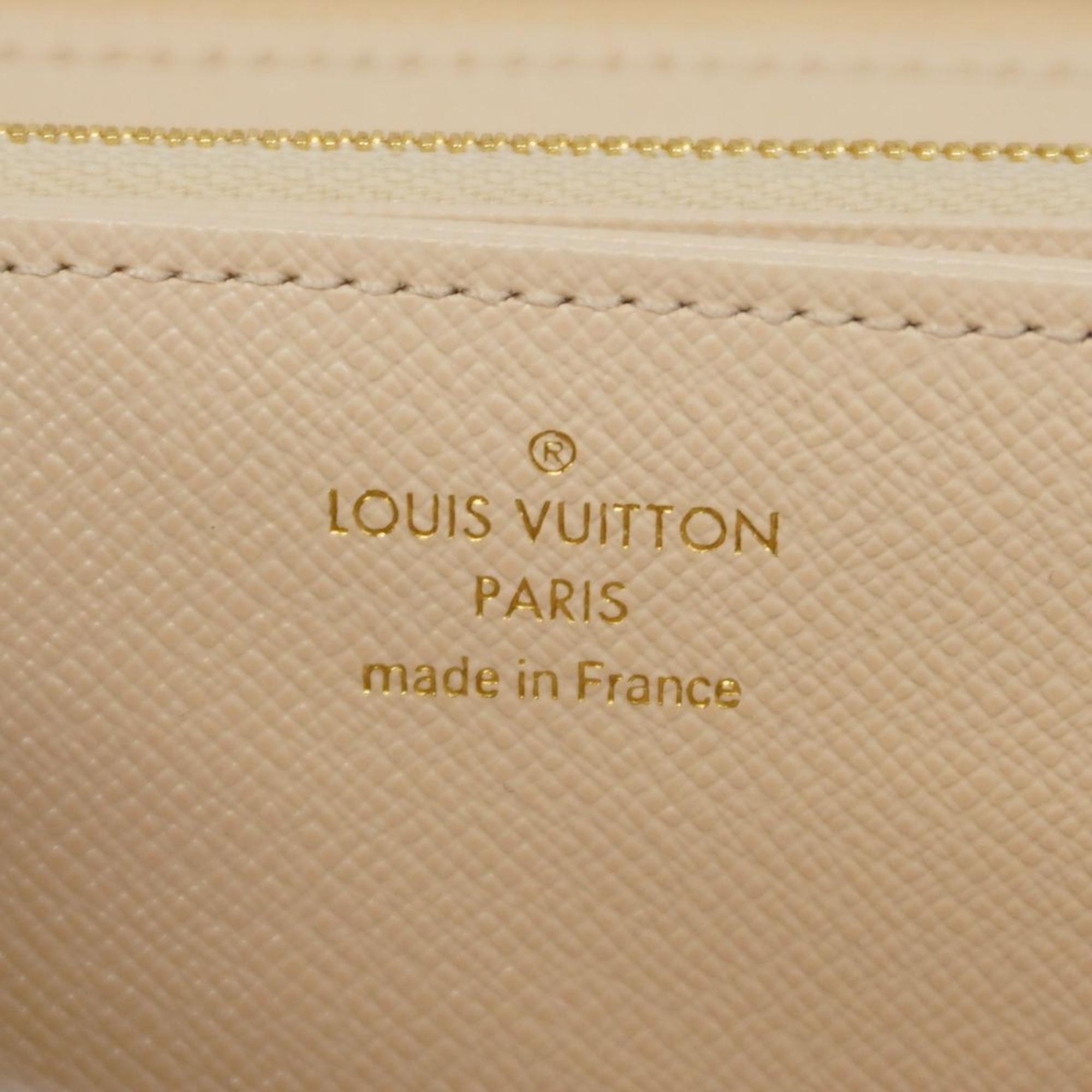 Louis Vuitton Long Wallet Damier Azur Zippy N40480 White Women's