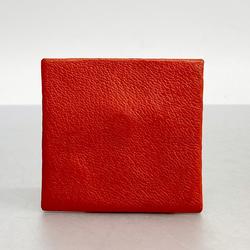 Hermes Wallet/Coin Case Bastia Z Stamp Chevre Mysore Rouge Tomato Women's