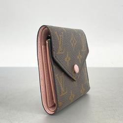 Louis Vuitton Tri-fold Wallet Monogram Portefeuille Victorine M62360 Brown Women's