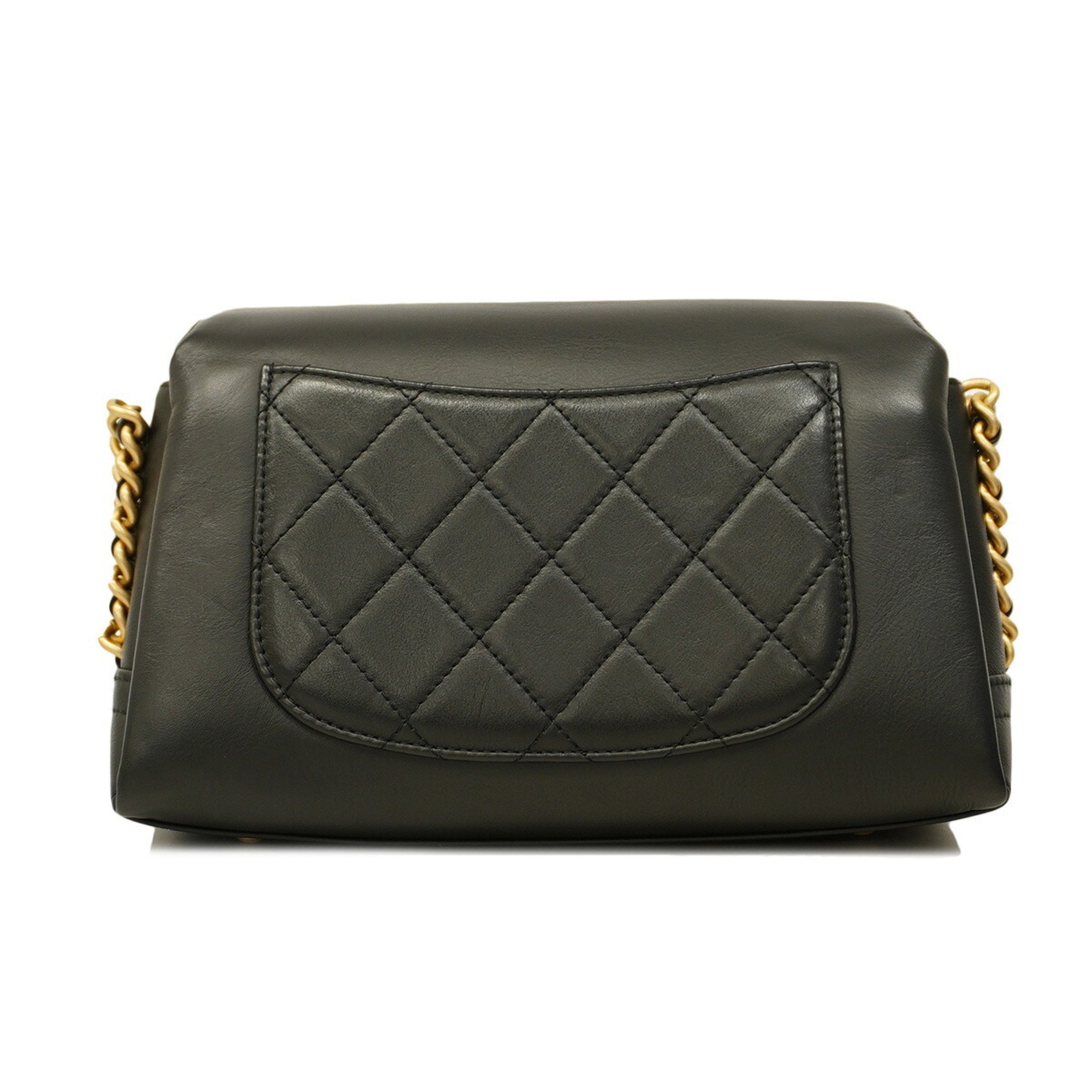 Chanel Shoulder Bag Matelasse Chain Lambskin Black Women's