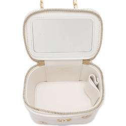 Chanel Chain Shoulder Bag Coco Mark Matelasse Vanity Trump Small Caviar Skin AP3078 White