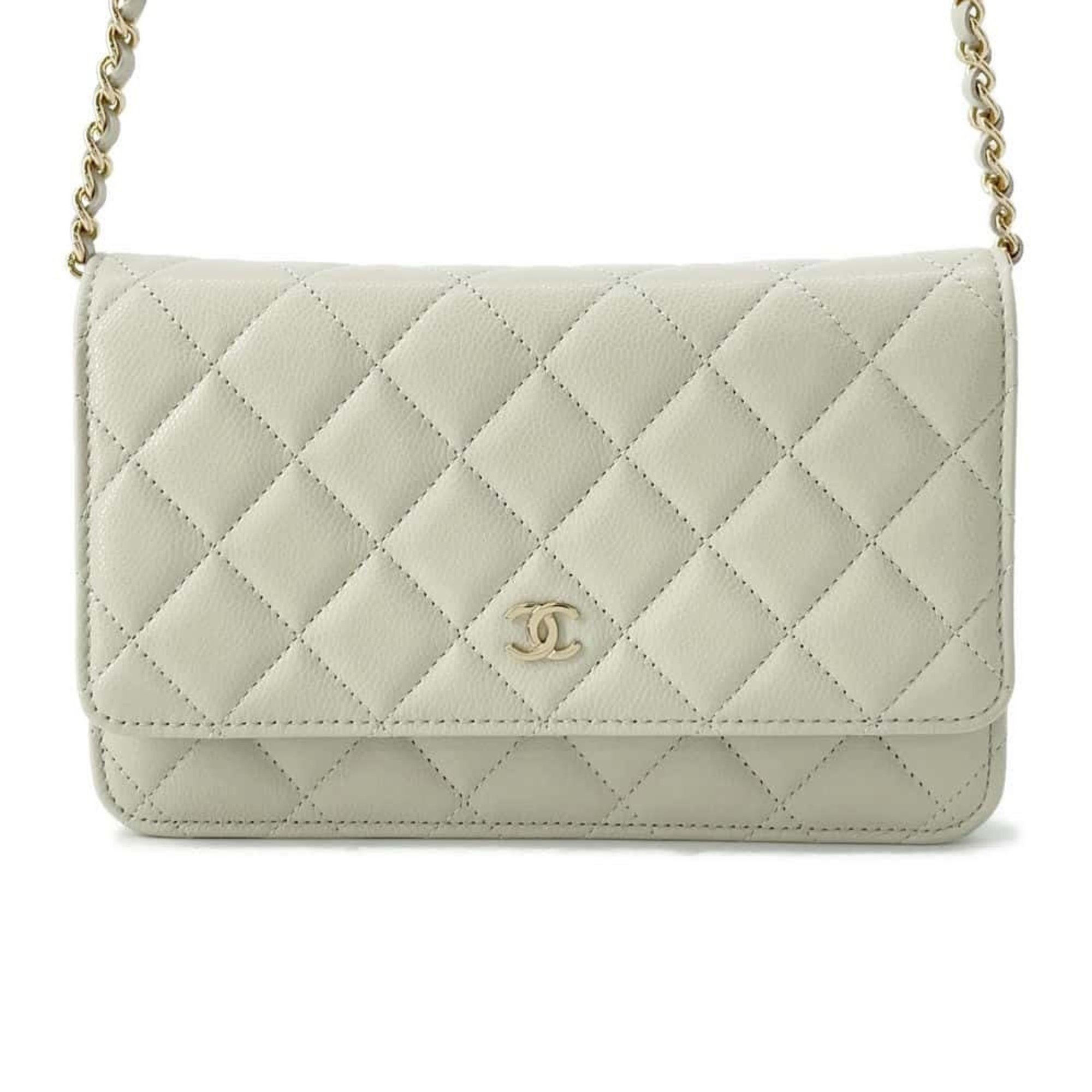 Chanel Chain Wallet Classic Matelasse Coco Mark Caviar Skin AP0250 CHANEL