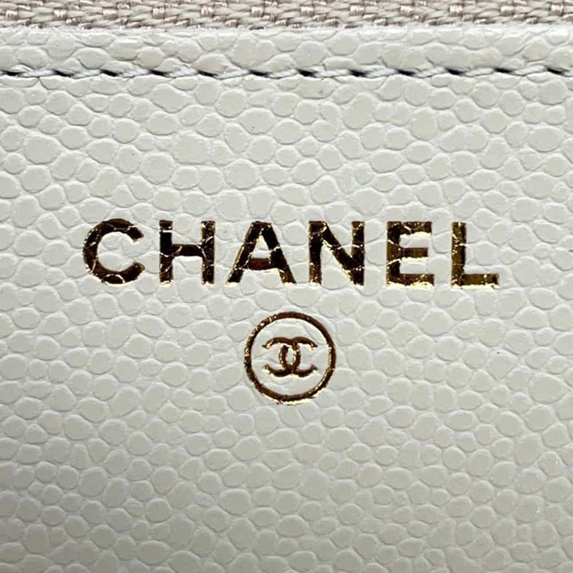 Chanel Chain Wallet Classic Matelasse Coco Mark Caviar Skin AP0250 CHANEL