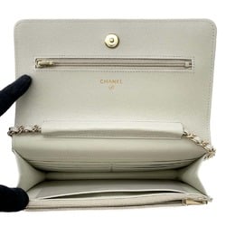 Chanel Chain Wallet Classic Matelasse Coco Mark Caviar Skin AP0250 CHANEL