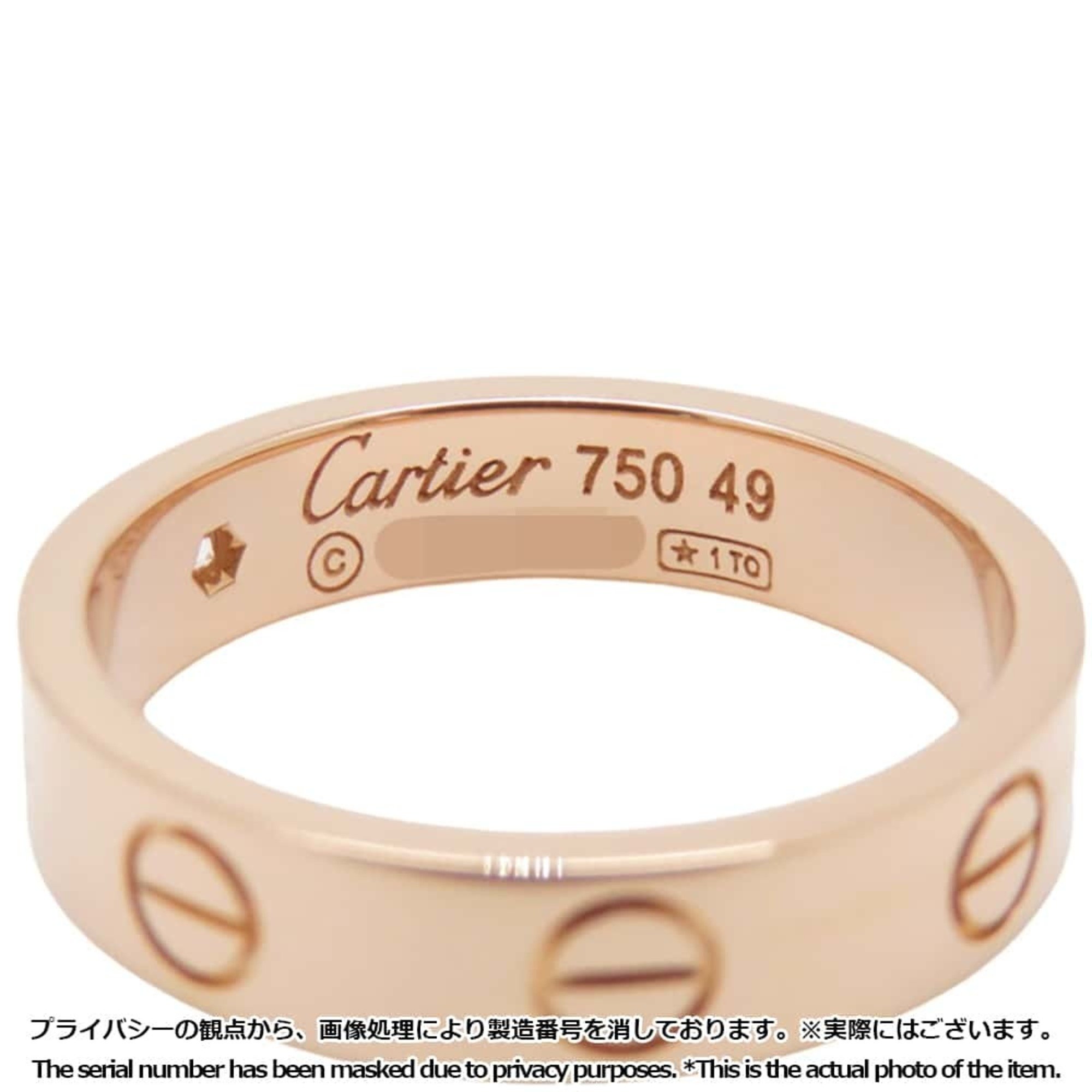 Cartier Ring LOVE Diamond 1P 0.02ct K18PG Size 49 B4050700 Wedding