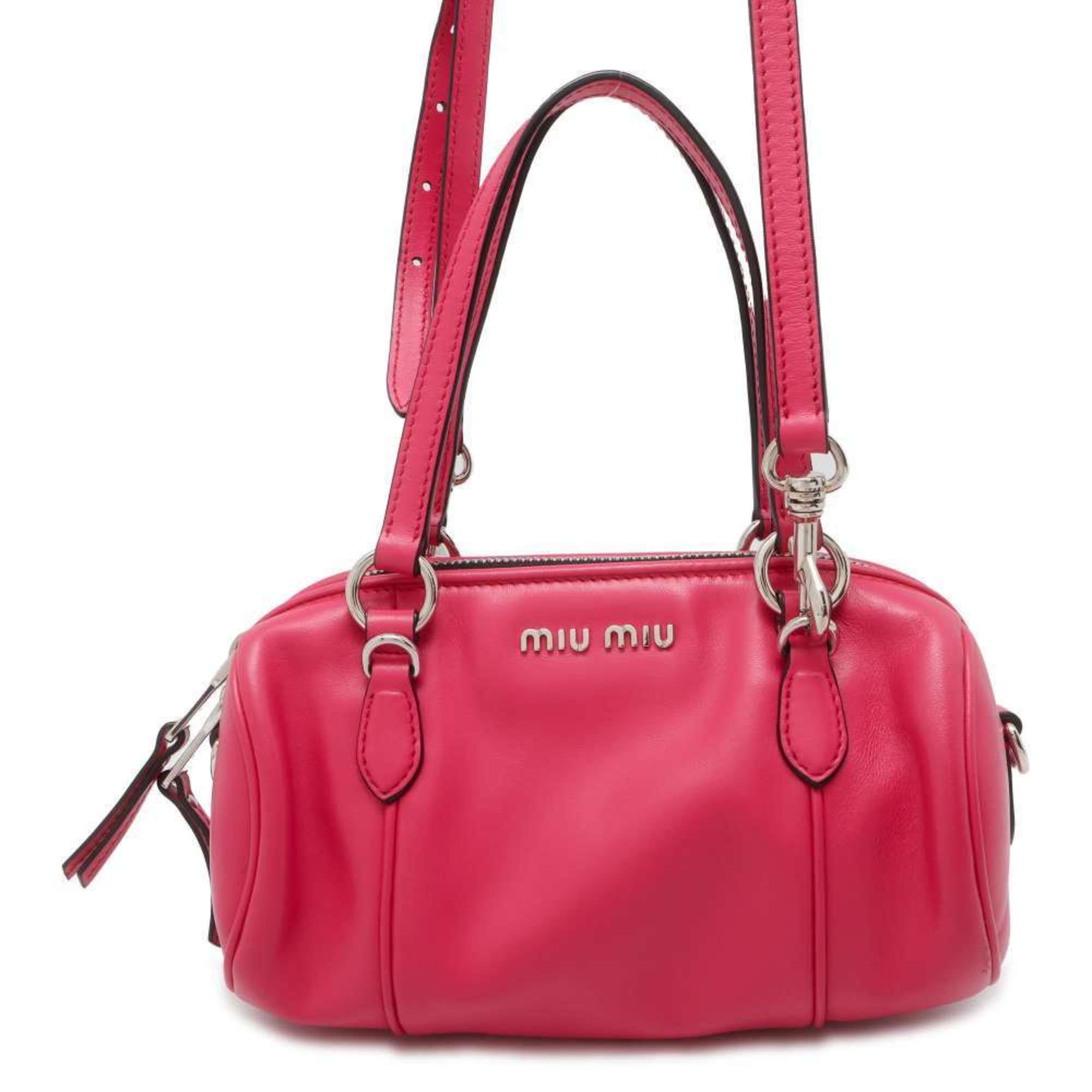 Miu Miu Miu Handbag Boston Leather 5BH152 MIUMIU 2way Shoulder Bag