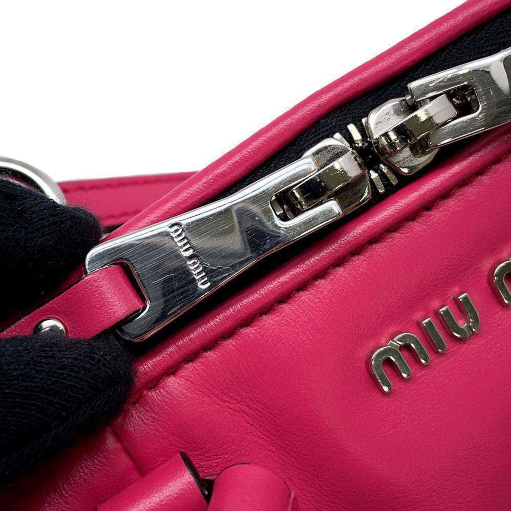 Miu Miu Miu Handbag Boston Leather 5BH152 MIUMIU 2way Shoulder Bag