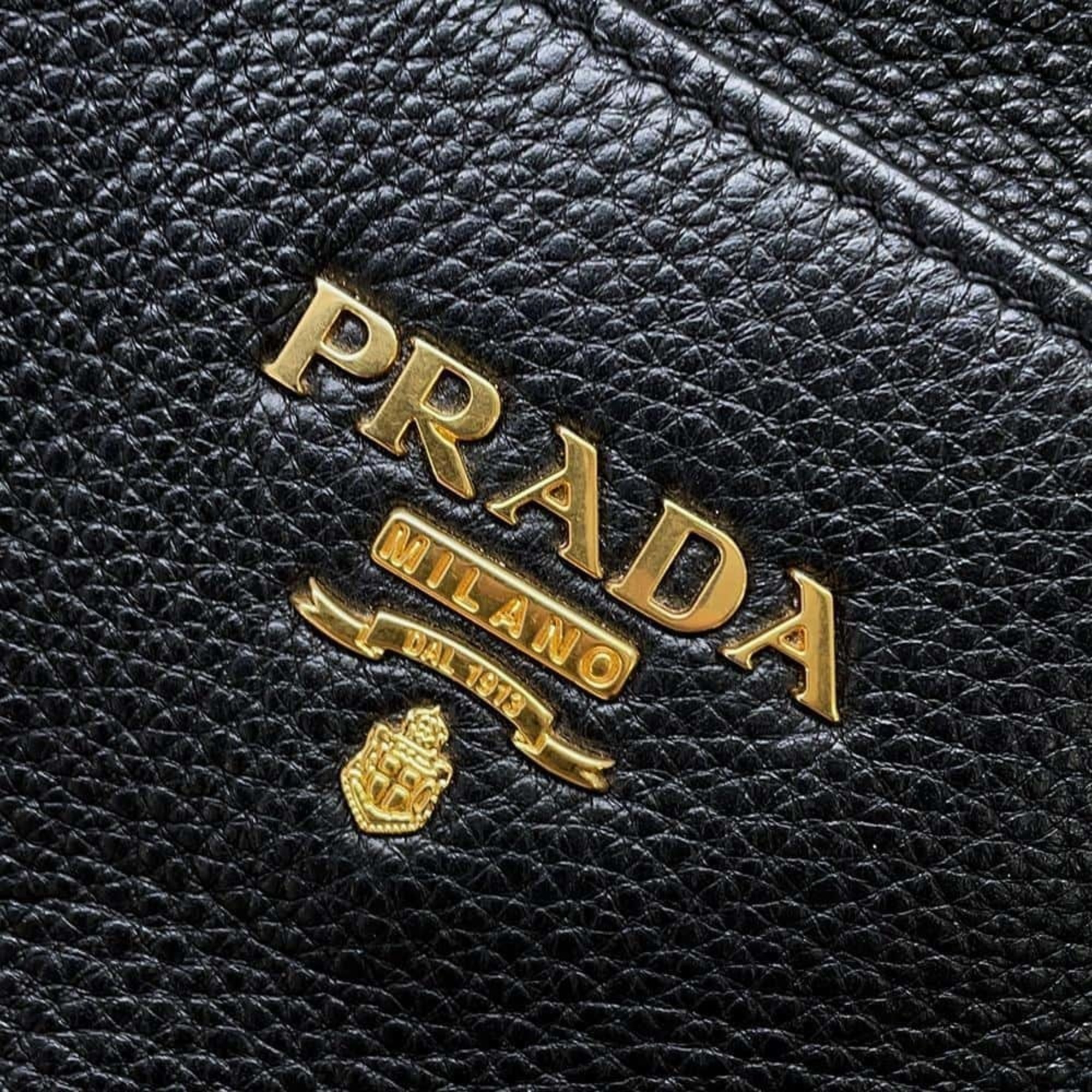 Prada Tote Bag Leather 1BG048 PRADA Black