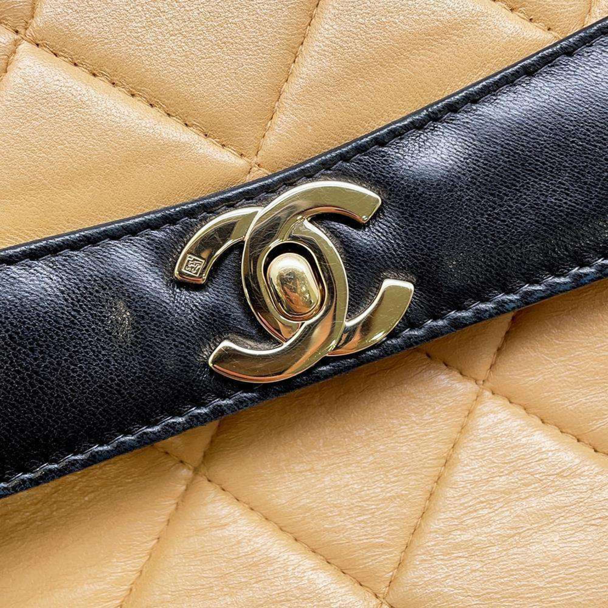 Chanel Shoulder Bag Matelasse Coco Mark Lambskin CHANEL Black