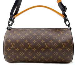 Louis Vuitton Shoulder Bag Monogram Macassar Soft Polochon M46691 2way Handbag Black