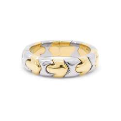 BVLGARI Ring Alveare K18WG White Gold K18YG Yellow Size 53