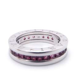 BVLGARI Ring B.zero1 1 Band K18WG White Gold Rhodolite Garnet Size 49