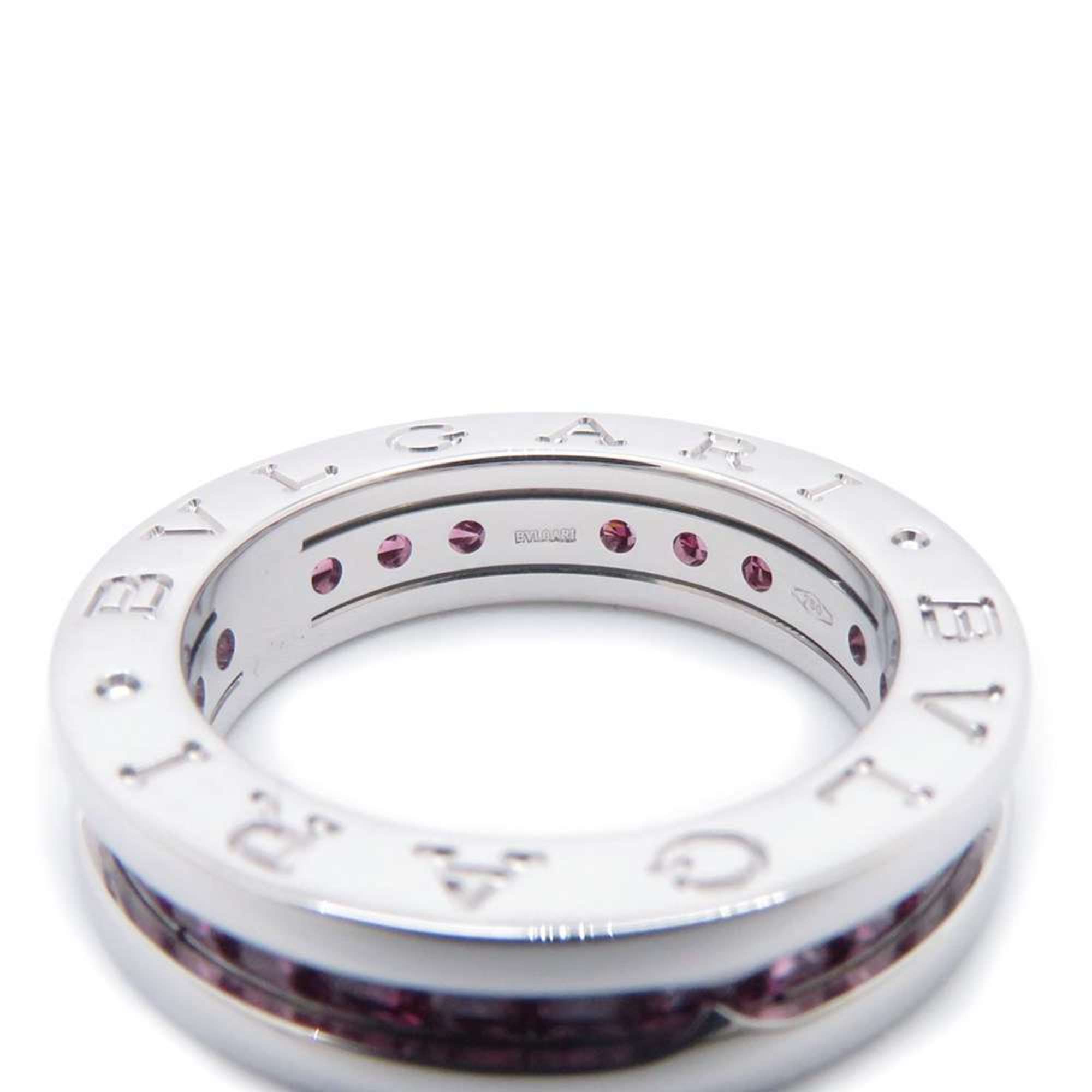 BVLGARI Ring B.zero1 1 Band K18WG White Gold Rhodolite Garnet Size 49