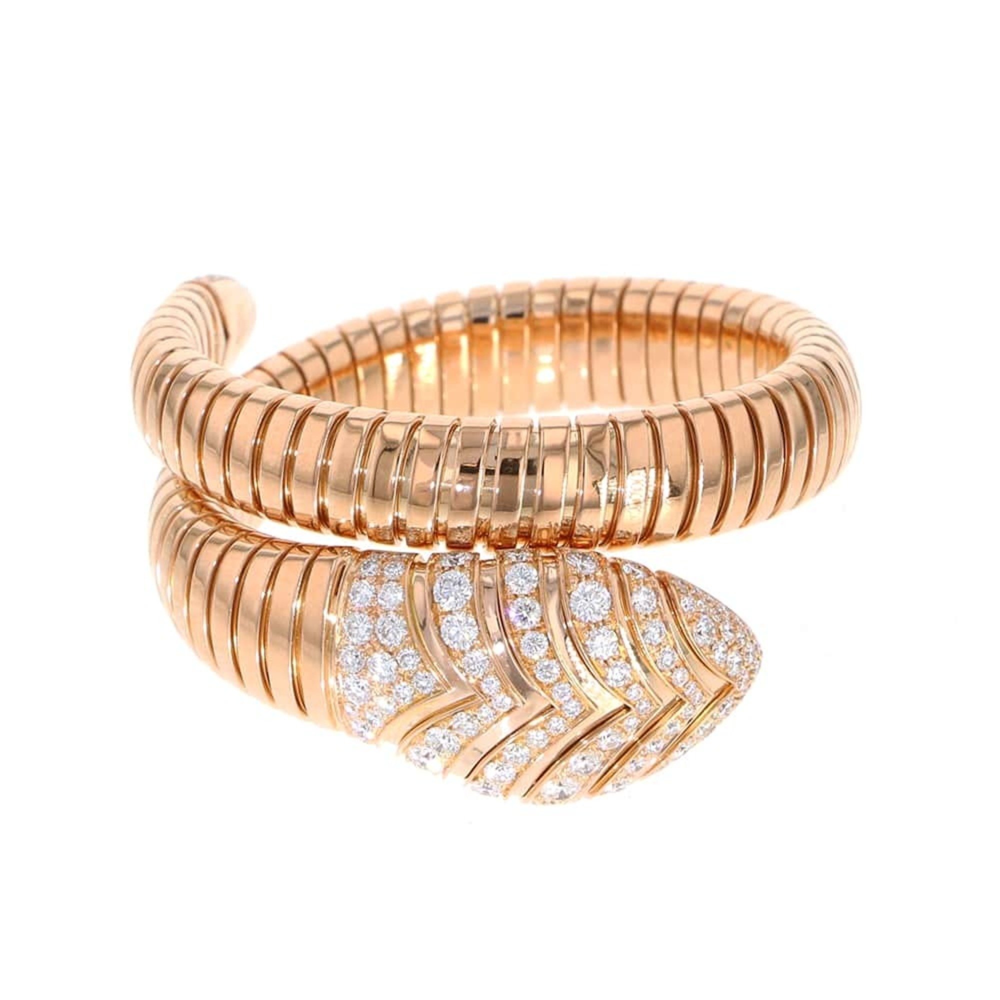 Bvlgari bracelet Serpenti Tubogas diamond K18PG pink gold size MS