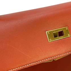 Hermes handbag Kelly 32, outside stitching, brick box calf, C stamp, 2-way shoulder bag