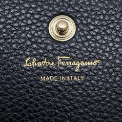 Salvatore Ferragamo Long Wallet Gancini Studs JP-22-D502 Black