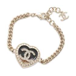 Chanel Bracelet Coco Mark Heart Rhinestone C23 B ABB654 CHANEL