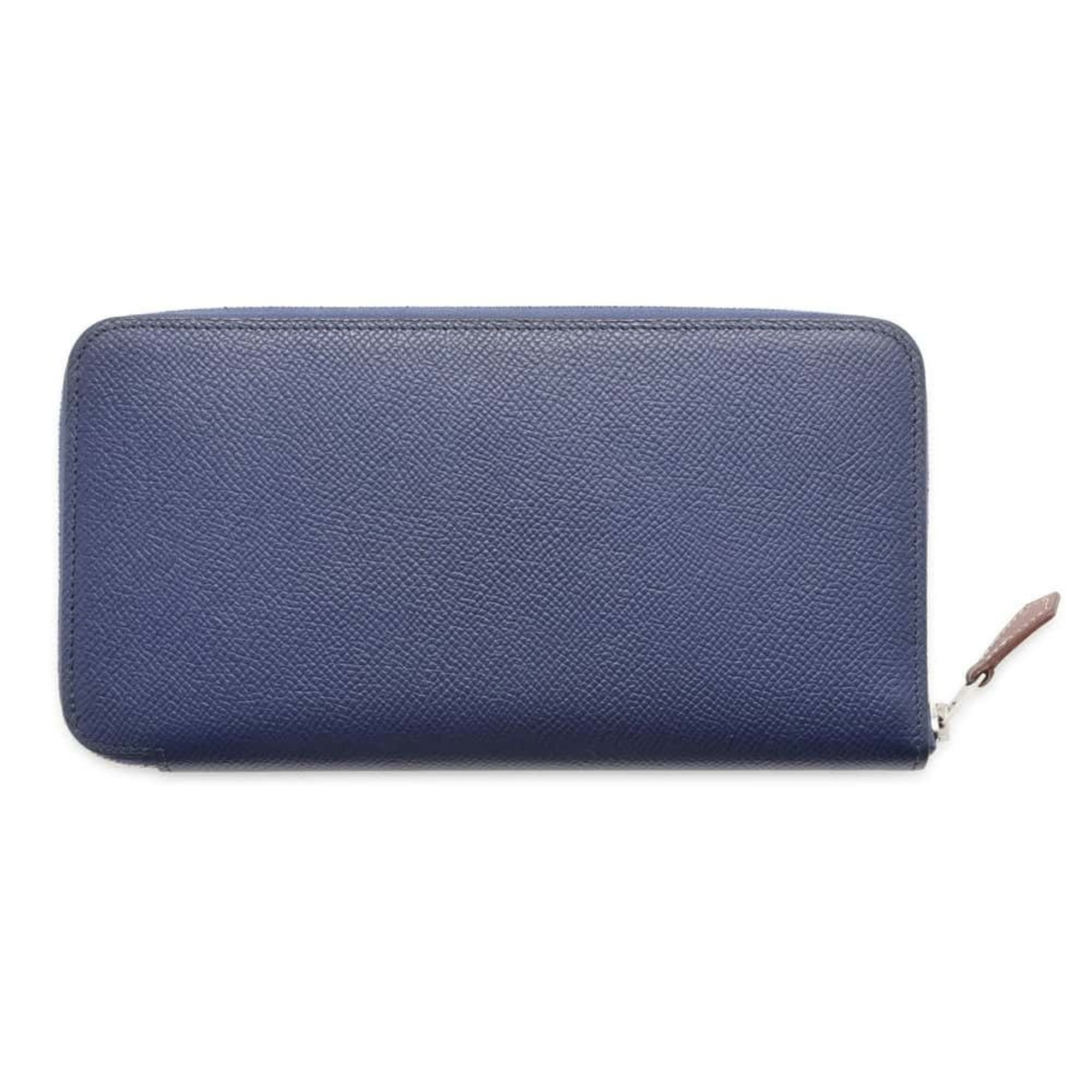 Hermes Long Wallet Azap Silk In Blue Navy Epson C Stamp HERMES