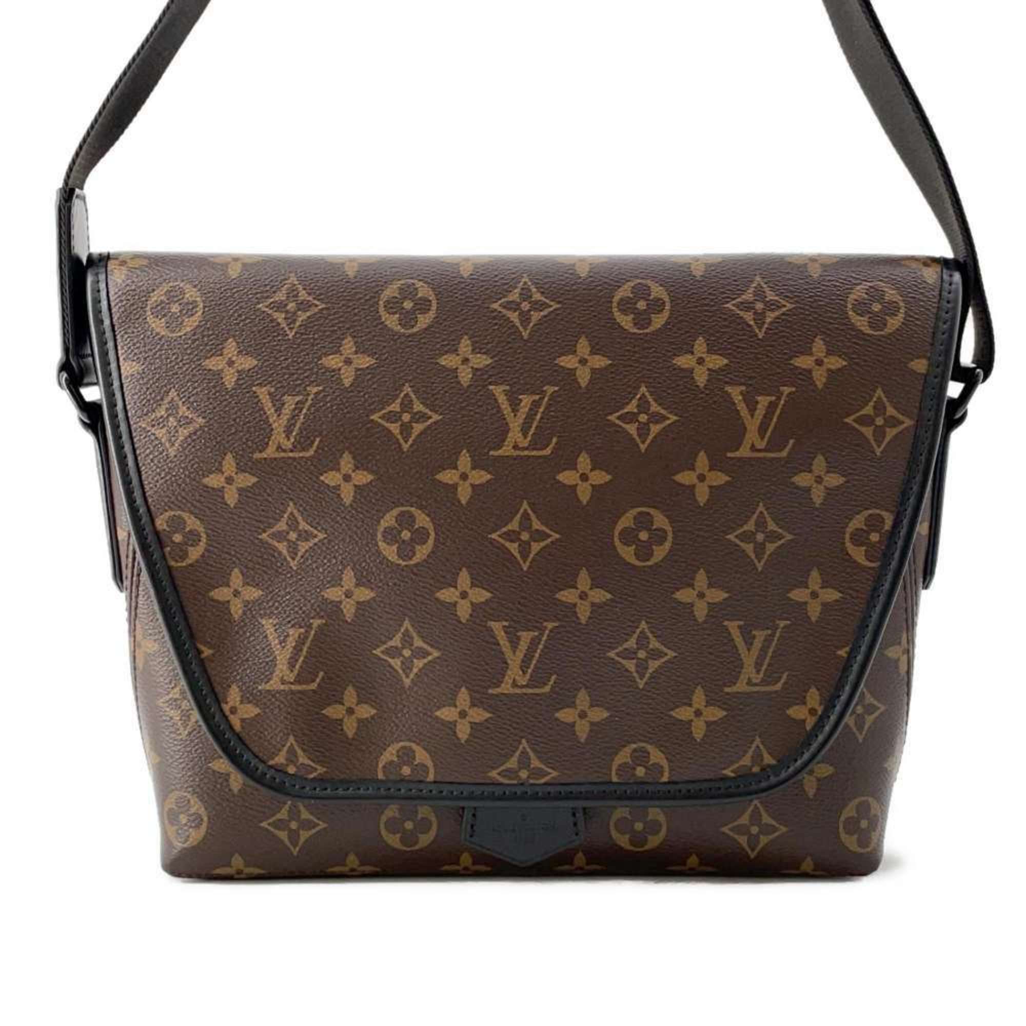 Louis Vuitton Shoulder Bag Monogram Macassar Magnetic M45557 LOUIS VUITTON Black