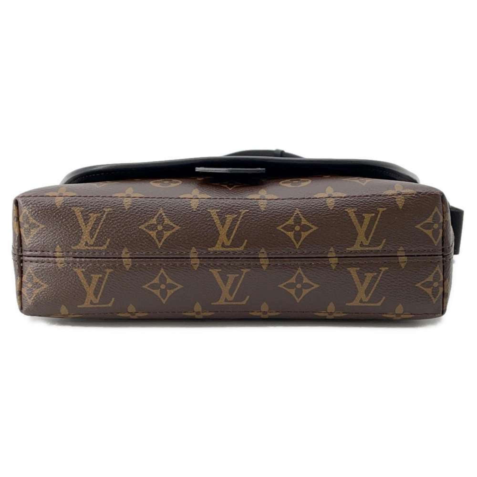 Louis Vuitton Shoulder Bag Monogram Macassar Magnetic M45557 LOUIS VUITTON Black