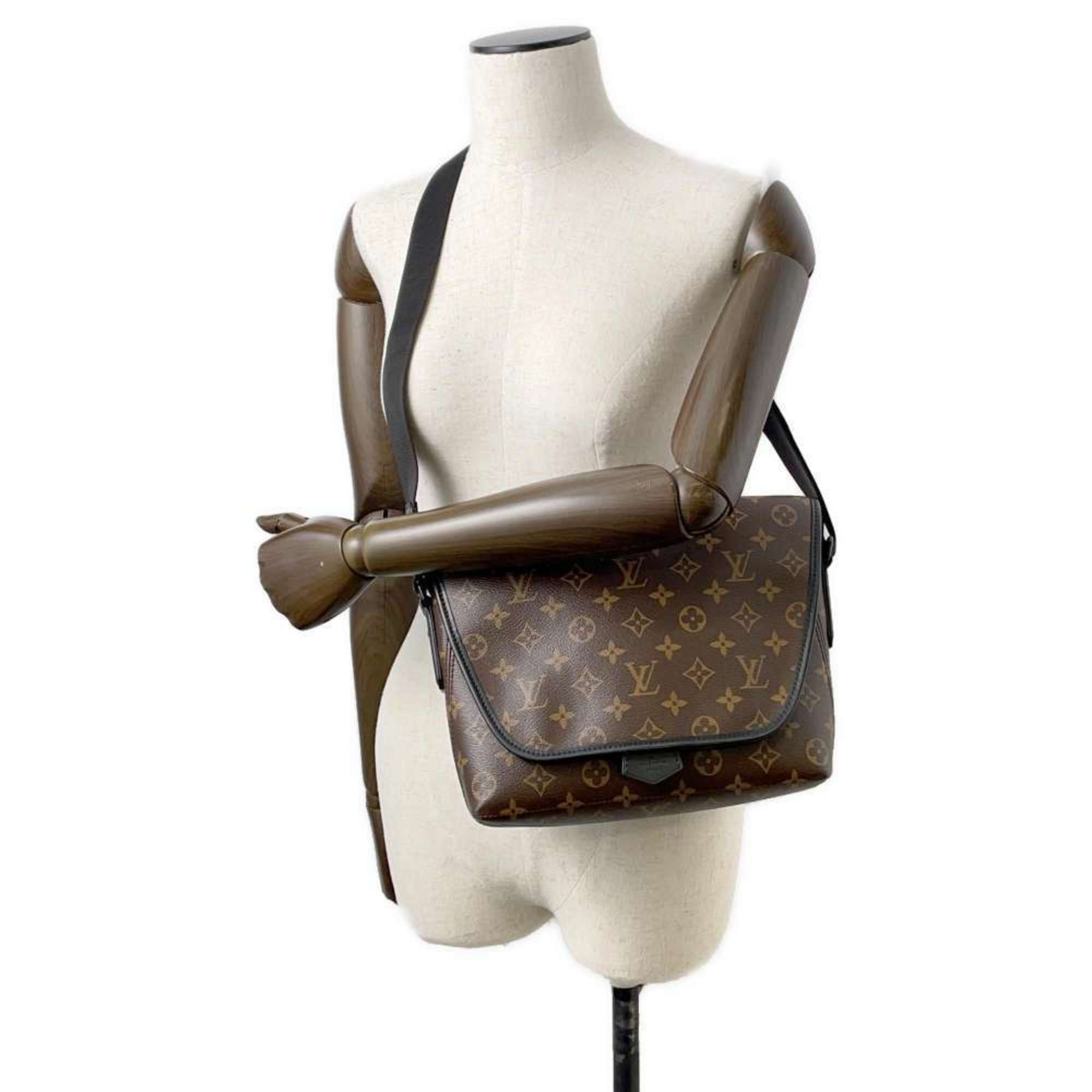 Louis Vuitton Shoulder Bag Monogram Macassar Magnetic M45557 LOUIS VUITTON Black