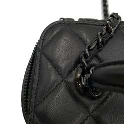 Chanel Chain Shoulder Bag Matelasse Coco Mark Vanity Case Lambskin AP2199 CHANEL Black